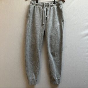 Nike Grey Crewneck Joggers White Embroidered Swoosh Sweatpants S
